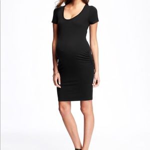 Cute maternity black t-shirt dress